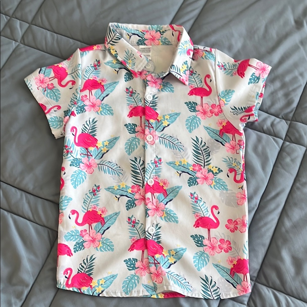 Flamingo Print Kids Shirt